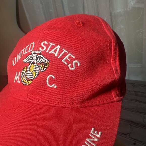 USMC Future Marine United States Marines Corps Embroidered Red Baseball Cap Kids - Picture 9 of 15